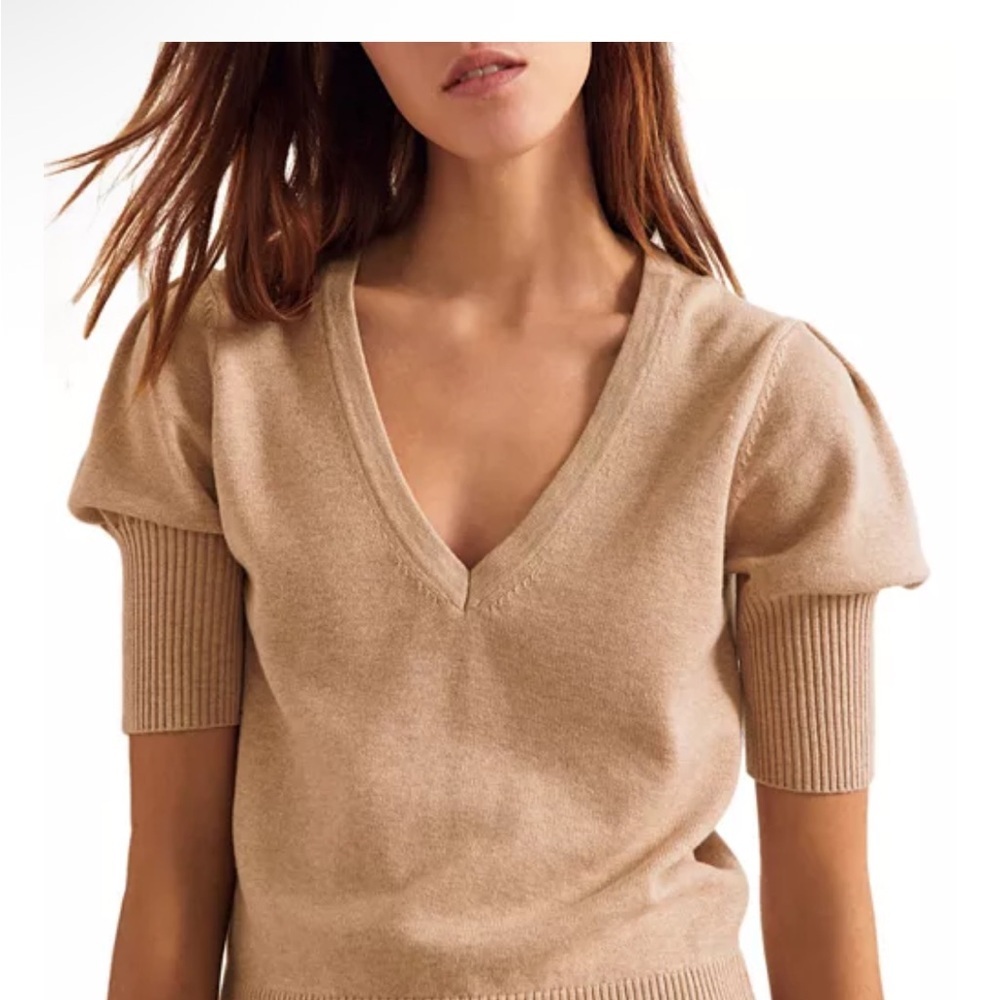 ba&sh Beige V-Neck Sweater